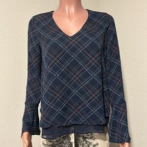 Blue Lauren Conrad Long Sleeve Blouse (S)